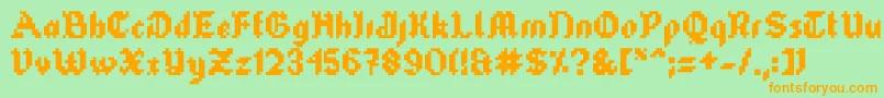 Tubeofcorn Font – Orange Fonts on Green Background