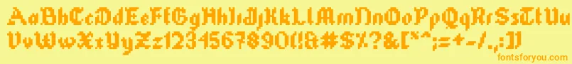 Tubeofcorn Font – Orange Fonts on Yellow Background