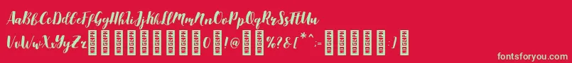 Aldine Font – Green Fonts on Red Background