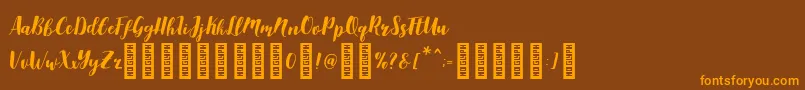 Aldine Font – Orange Fonts on Brown Background