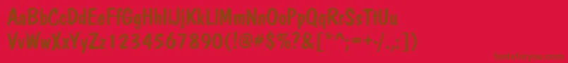 Dom Font – Brown Fonts on Red Background