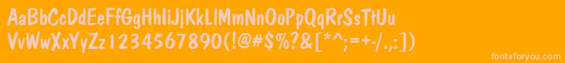 Dom Font – Pink Fonts on Orange Background