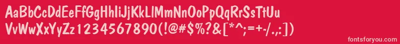 Dom Font – Pink Fonts on Red Background