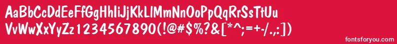 Dom Font – White Fonts on Red Background