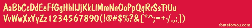Dom Font – Yellow Fonts on Red Background