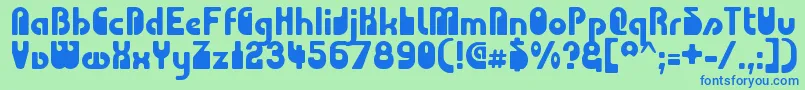 Choda ffy Font – Blue Fonts on Green Background