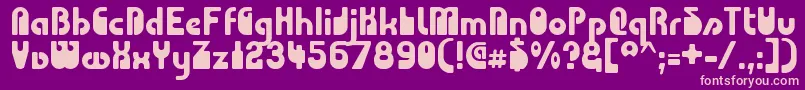 Choda ffy-fontti – vaaleanpunaiset fontit violetilla taustalla