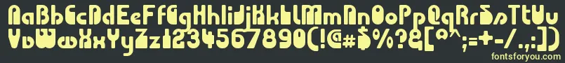 フォントChoda ffy – 黒い背景に黄色の文字