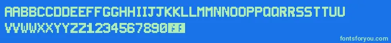 SuperSmashTv Font – Green Fonts on Blue Background