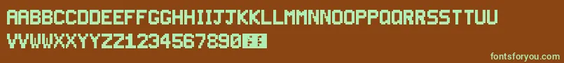 SuperSmashTv Font – Green Fonts on Brown Background