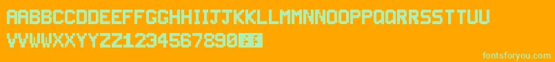 SuperSmashTv Font – Green Fonts on Orange Background