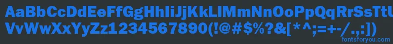 Franklingothicheavyc Font – Blue Fonts on Black Background