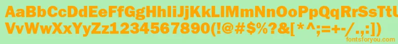 Franklingothicheavyc Font – Orange Fonts on Green Background