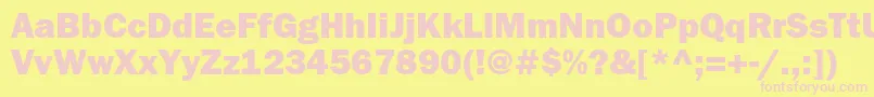 Franklingothicheavyc Font – Pink Fonts on Yellow Background