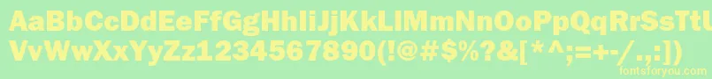 Franklingothicheavyc Font – Yellow Fonts on Green Background