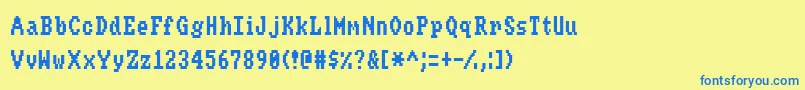 Novem Font – Blue Fonts on Yellow Background