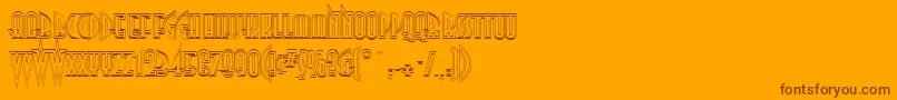 SanasoftHunt.KzBold-Schriftart – Braune Schriften auf orangefarbenem Hintergrund