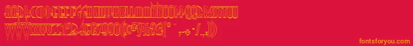 SanasoftHunt.KzBold Font – Orange Fonts on Red Background