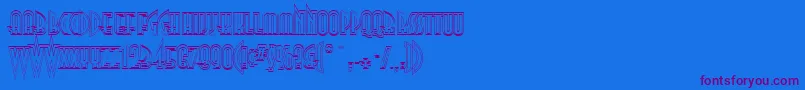 SanasoftHunt.KzBold-Schriftart – Violette Schriften auf blauem Hintergrund