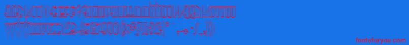 SanasoftHunt.KzBold-Schriftart – Rote Schriften auf blauem Hintergrund