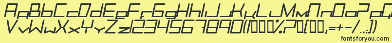 TrancemissionBolditalic Font – Black Fonts on Yellow Background