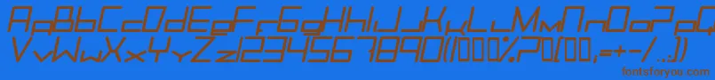 TrancemissionBolditalic Font – Brown Fonts on Blue Background