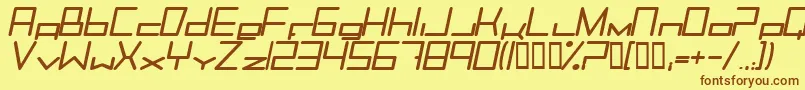 TrancemissionBolditalic Font – Brown Fonts on Yellow Background