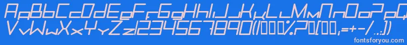TrancemissionBolditalic Font – Pink Fonts on Blue Background