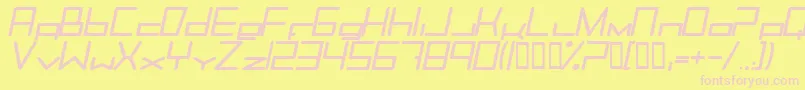 TrancemissionBolditalic Font – Pink Fonts on Yellow Background