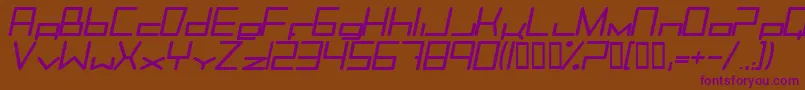 TrancemissionBolditalic Font – Purple Fonts on Brown Background