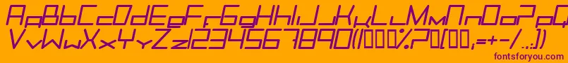 TrancemissionBolditalic Font – Purple Fonts on Orange Background
