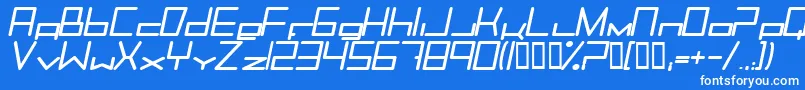 TrancemissionBolditalic Font – White Fonts on Blue Background