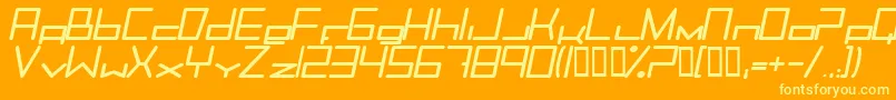TrancemissionBolditalic Font – Yellow Fonts on Orange Background
