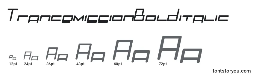TrancemissionBolditalic Font Sizes