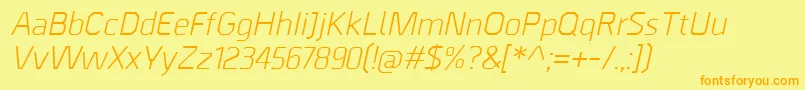 BordaItalic Font – Orange Fonts on Yellow Background