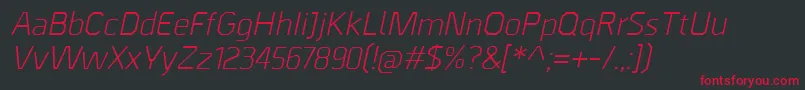 BordaItalic Font – Red Fonts on Black Background