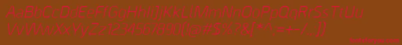 フォントBordaItalic – 赤い文字が茶色の背景にあります。