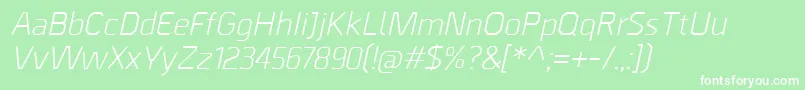 フォントBordaItalic – 緑の背景に白い文字
