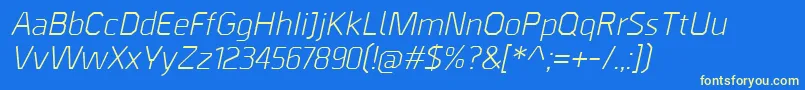 BordaItalic Font – Yellow Fonts on Blue Background