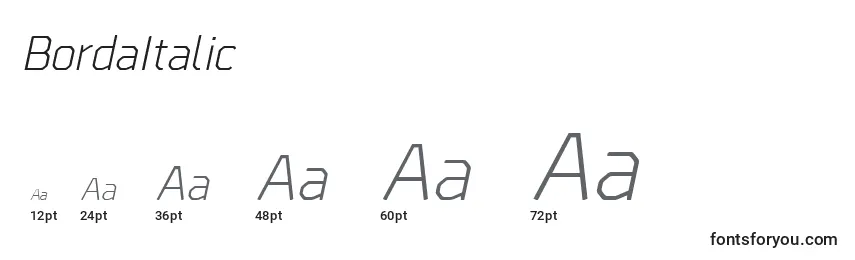 BordaItalic Font Sizes