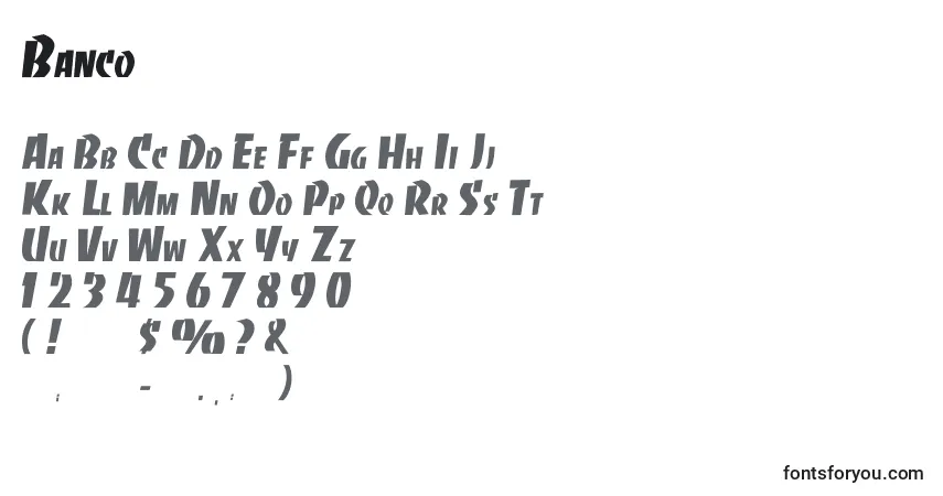 Banco Font – alphabet, numbers, special characters
