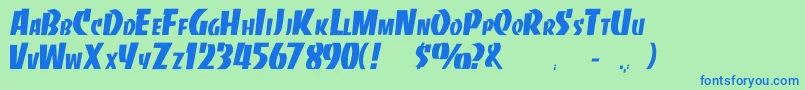 Banco Font – Blue Fonts on Green Background