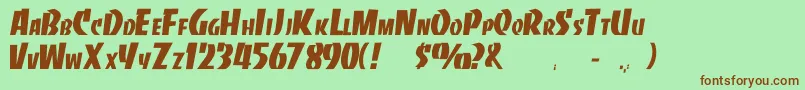 Banco Font – Brown Fonts on Green Background