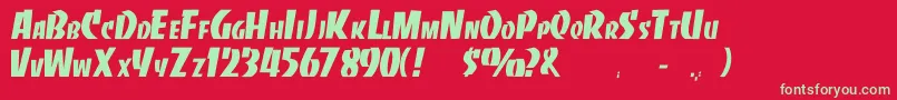 Banco Font – Green Fonts on Red Background