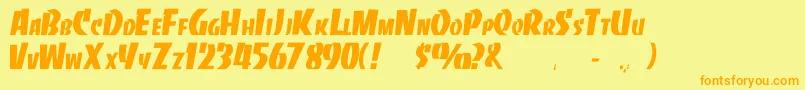 Banco Font – Orange Fonts on Yellow Background