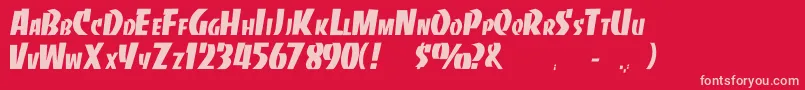Banco Font – Pink Fonts on Red Background
