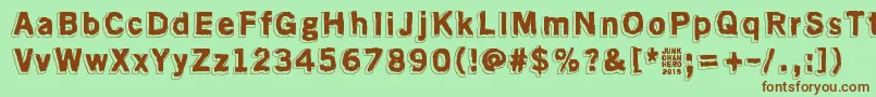 AlmostLikeTheBlues Font – Brown Fonts on Green Background