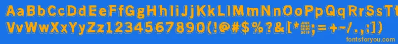 AlmostLikeTheBlues Font – Orange Fonts on Blue Background