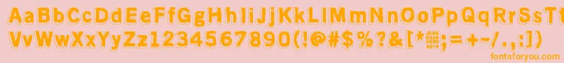 AlmostLikeTheBlues Font – Orange Fonts on Pink Background