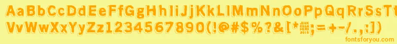 AlmostLikeTheBlues Font – Orange Fonts on Yellow Background